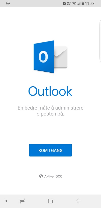 outlook oppstart