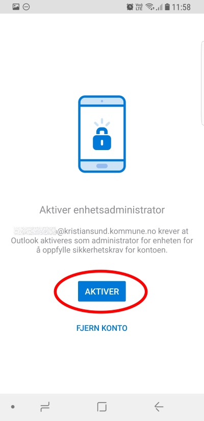 Outlook aktiver administratorstyring