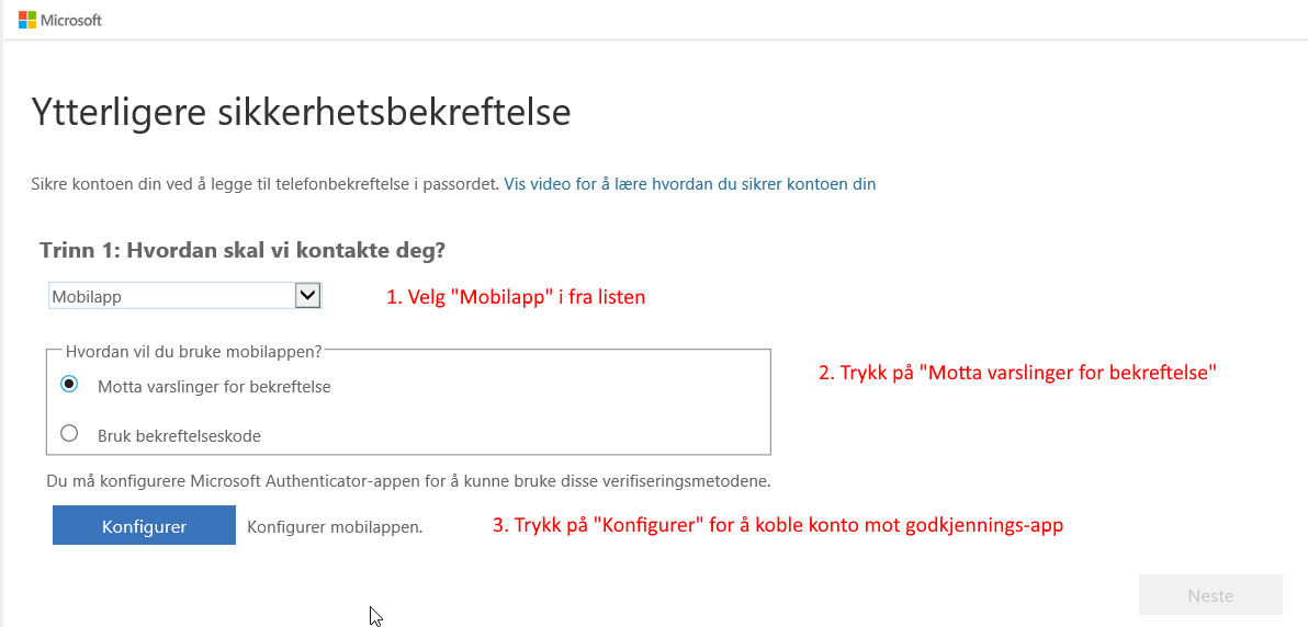 oppsett godkjenning mobilapp